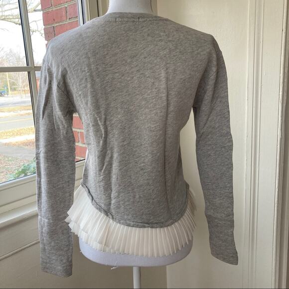 J. Crew Ruffle Hem Sweater XXS Grey / Cream - Picture 2 of 11